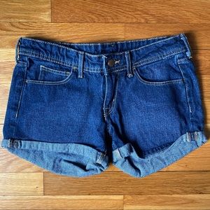 Low Waist Dark Wash Jean Shorts